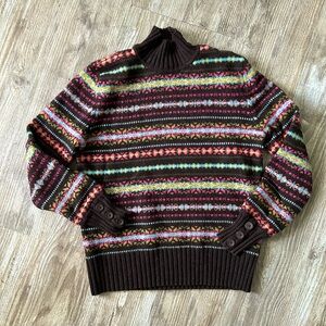 *SOLD!* Jones New York Sport Turtleneck Mockneck Button Wool Sweater